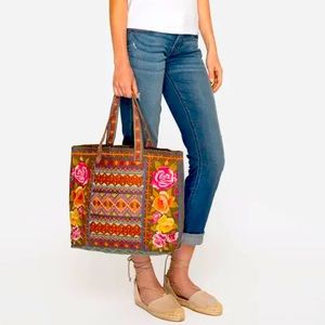 Johnny Was Vella Embroidered “Roses” Everyday Tote